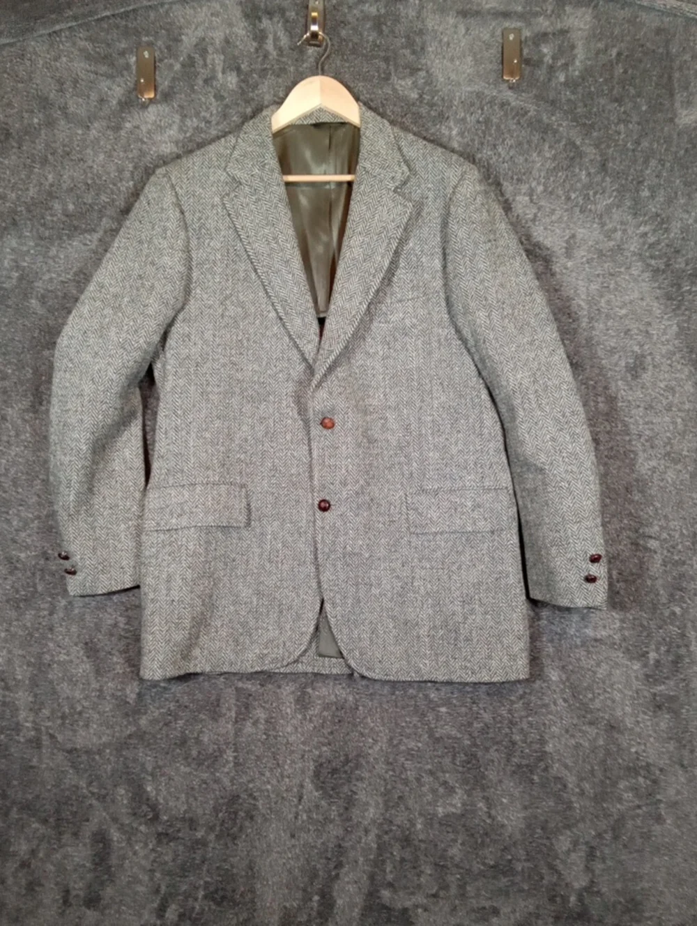Talbots Vintage Mens Harris Tweed Handwoven Pure Scottish Wool Size 42 Long